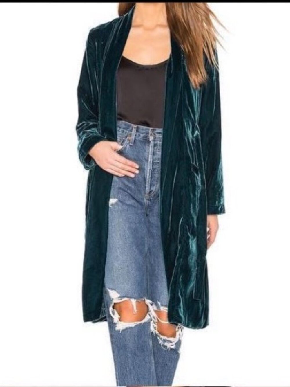 Cupcakes & Cashmere Albany Forest Green Duster